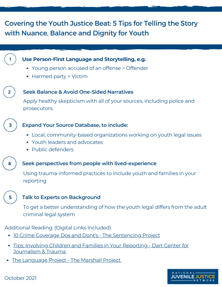 Fact Sheets & Toolkits – National Youth justice Network – NYJN
