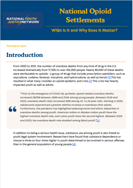 Fact Sheets & Toolkits – National Youth justice Network – NYJN