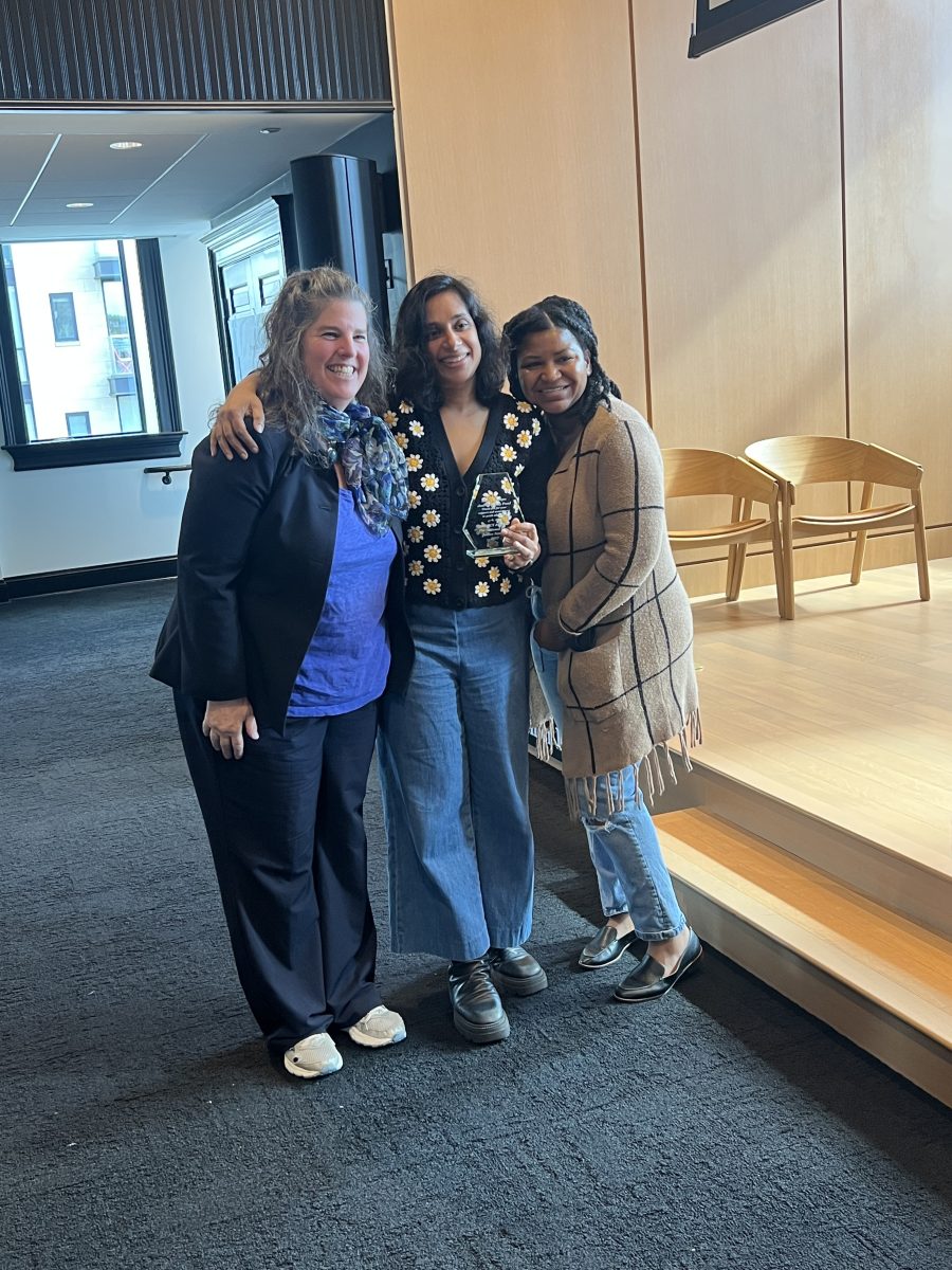 Mishi Faruquee with Liz Ryan and NYJN Executive Director Fallon J. Speaker